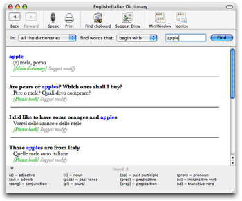 English-Italian Dictionary for Mac screenshot 2