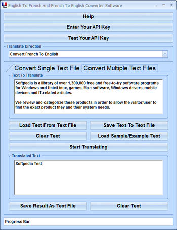 English To French and French To English Converter Software screenshot