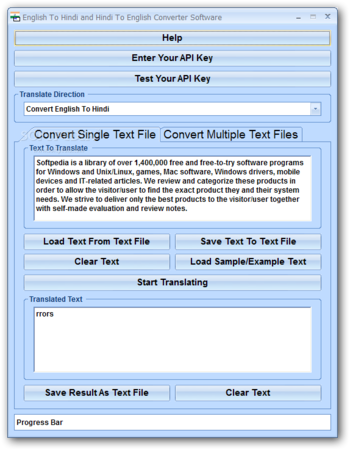 English To Hindi and Hindi To English Converter Software screenshot