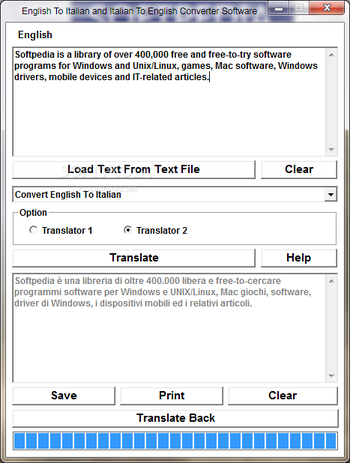 English To Italian and Italian To English Converter Software screenshot