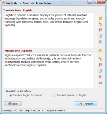 English to Spanish Translator screenshot