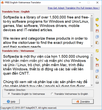 English to Vietnamese Translator screenshot