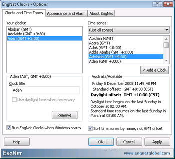 EngNet Clocks screenshot 2