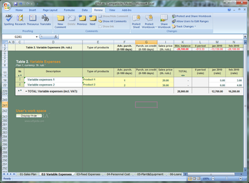 Enterprise Financial Model screenshot 2