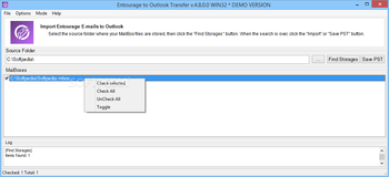 Entourage to Outlook Transfer screenshot