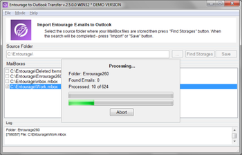 Entourage to Outlook Transfer screenshot