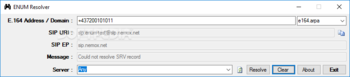 ENUM Resolver screenshot
