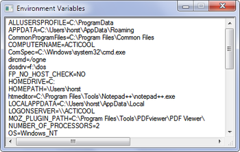 EnvarList screenshot