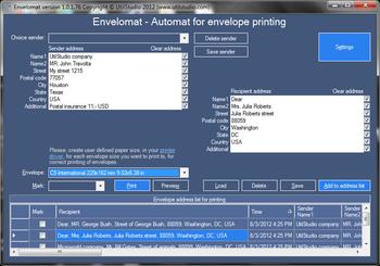 Envelomat screenshot