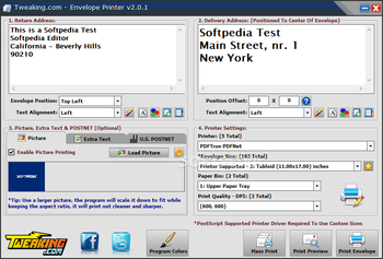 Envelope Printer screenshot
