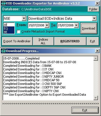 EOD2AmiBroker screenshot