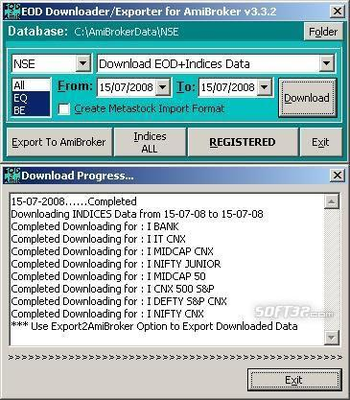 EOD2AmiBroker screenshot 2
