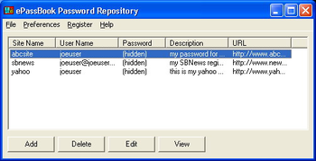 ePassBook Password Repository screenshot