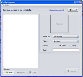 ePhoto Uploader screenshot