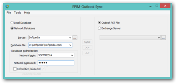 EPIM-Outlook Sync screenshot
