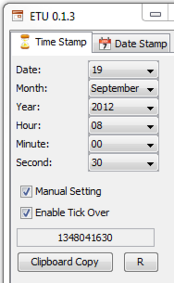 Epoch Timestamping Utility Portable screenshot