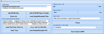 EPUB Read Files Aloud Software screenshot