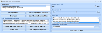 EPUB Read Files Aloud Software screenshot 2