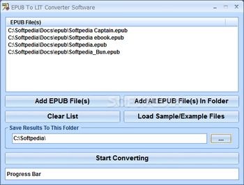 EPUB To LIT Converter Software screenshot