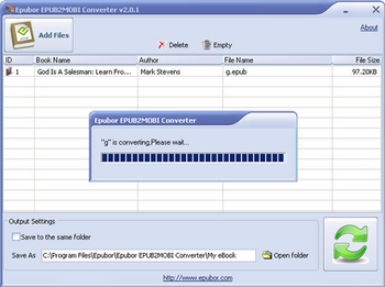 ePub to Mobi Converter screenshot