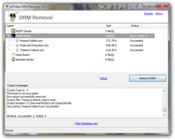 ePUBee Kindle DRM Removal screenshot