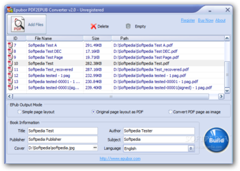 Epubor PDF to ePub Converter screenshot
