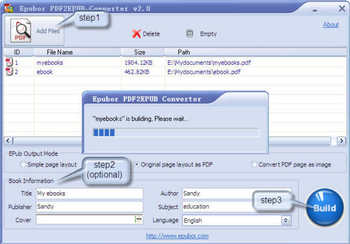 Epubor PDF2EPUB Converter screenshot