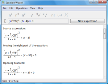 Equation Wizard screenshot 2