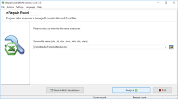 eRepair Excel screenshot