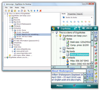 ErgoNotes screenshot
