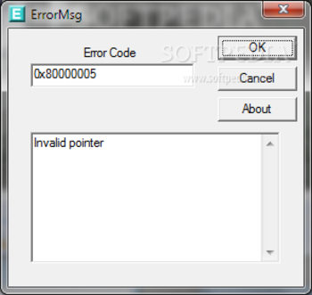 ErrMsg screenshot