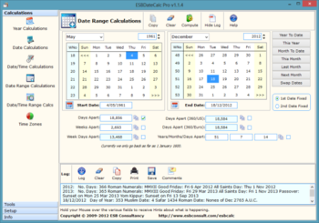 ESBDateCalc Pro Portable screenshot