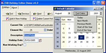 ESBPCS-Dates for VCL screenshot