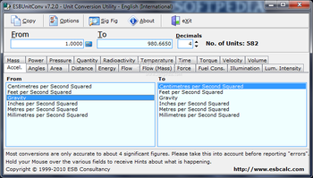ESBUnitConv - Freeware Unit Conversion screenshot