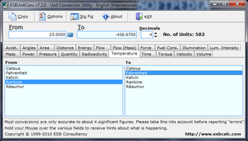 ESBUnitConv - Freeware Unit Conversion screenshot 11