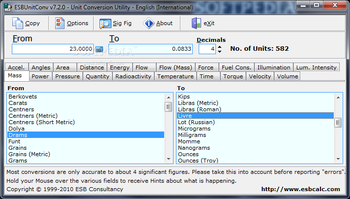 ESBUnitConv - Freeware Unit Conversion screenshot 8