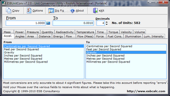 ESBUnitConv Portable screenshot