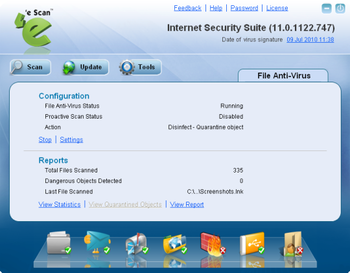 eScan InteeScan Virus Control Edition screenshot