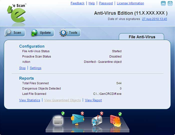eScan Virus Control Edition screenshot