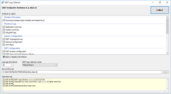 ESET Log Collector screenshot