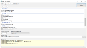 ESET Log Collector screenshot 2