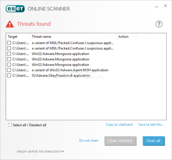 ESET Online Scanner screenshot 2