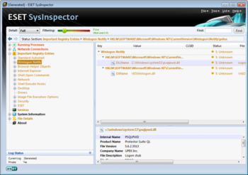 ESET SysInspector screenshot