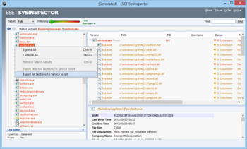 ESET SysInspector screenshot