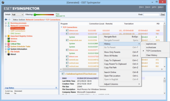 ESET SysInspector screenshot 2