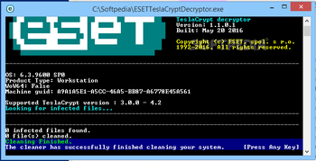 Eset TeslaCrypt Decryptor screenshot