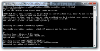 ESET Uninstaller screenshot