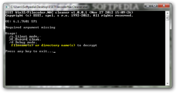ESET Win32/Filecoder.NAC cleaner screenshot