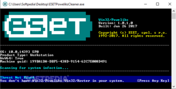 ESET Win32/Poweliks Cleaner screenshot