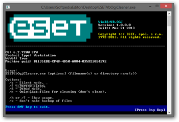 ESET Win32/VB.OGJ Cleaner screenshot